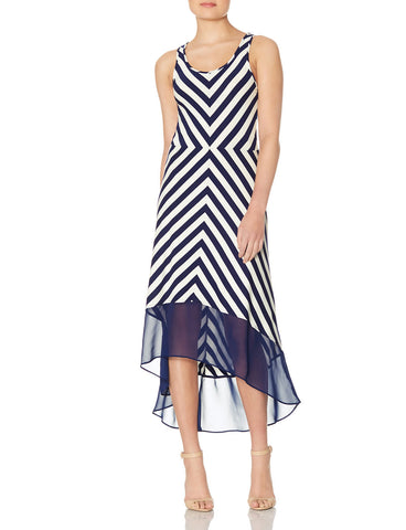 Chevron Hi-Low Maxi Dress