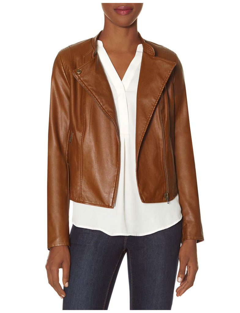 Faux Leather Moto Jacket